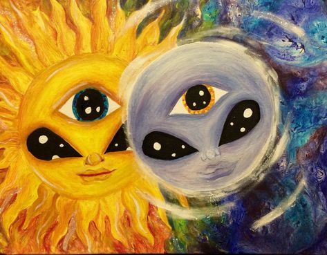 Trippy Drawings, Arte Indie, Couple Drawing, Arte Peculiar, Psychadelic Art, Trippy Painting, Psy Art, Hippie Painting, Cute Canvas Paintings