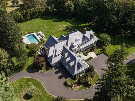 $6.1M Alex Kaali-Nagy-Designed Shingle Style Mansion in New Canaan, Connecticut - Pricey Pads New Canaan Connecticut, Shingle Style Homes, Westport Ct, New Canaan, Smart Home Technology, Home Technology, Exterior Lighting, Property Listing, Connecticut