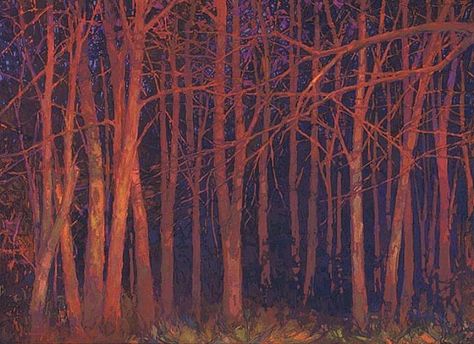 First Light, Last of Autumn - thomas paquette Thomas Paquette, Landscape Contemporary, Landscape Oil Paintings, Contemporary Impressionism, Master Of Fine Arts, Large Oil Painting, Forest Painting, Fantasy Paintings, Landscape Artwork