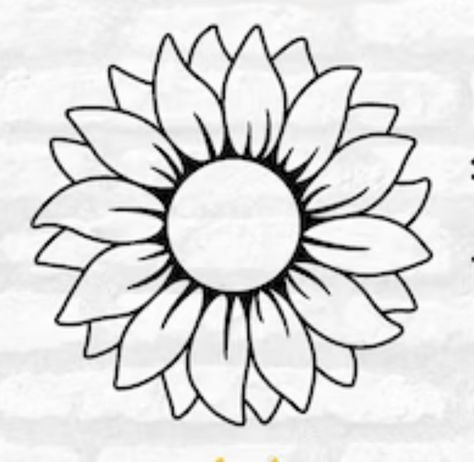 Simple Sunflower Tattoo Outline, Simple Sunflower Drawing, Cricut Sunflower, Embroidery Sunflower, Easy Tattoo, Rug Hooking Patterns, Zentangle Drawings, Sunflower Art, Sunflower Tattoo