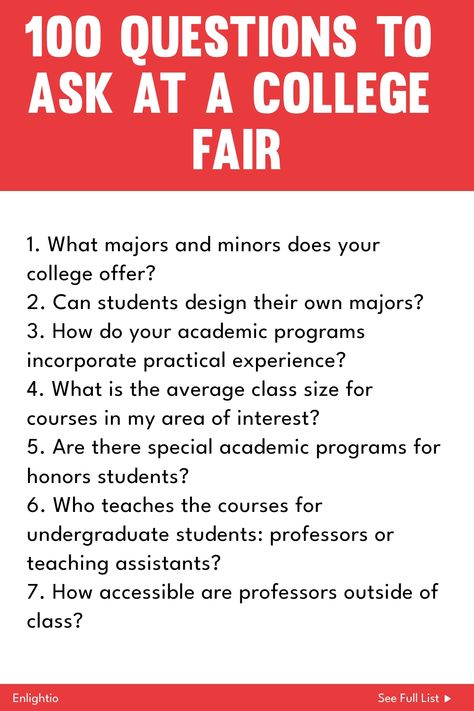 Discover the ultimate list of 100 questions to ask at a college fair. Ensure you get all the information you need to make an informed decision about your higher education. Don't miss out on this comprehensive guide! Questions To Ask College Admissions, 100 Questions To Ask, College Tour, College Visit, 100 Questions, List Of Questions, College Planning, Life Questions, Essential Questions