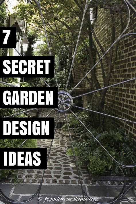 Secret gardens are a beautiful way of garden landscaping that will create your dream garden in your backyard. Find out what you need to include in your garden design (like garden paths and patios) to make your beautiful backyard garden a reality. #fromhousetohome #secretgarden #gardening #gardenideas #outdoorlivingspace #patiosanddecks Berne Brown, Secret Garden Design, Secret Garden Ideas, Walking Garden, Magical Backyard, Secret Garden Door, Parterre Garden, Garden Escape, Charleston Gardens