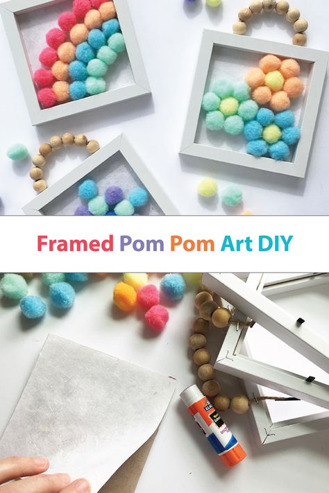 Pom Pom Canvas Art, Pom Pom Art, Presentation Ideas, Crafts To Make And Sell, Craft Projects For Kids, Easy Crafts For Kids, Play Room, Crafty Things, Handmade Fashion