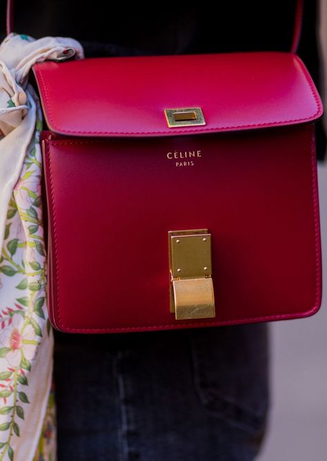 9 Classic Bags That Will Always Be Stylish | Who What Wear UK Street Style Bags 2023, Designer Red Bag For Everyday, Chic Red Bags For Everyday Luxury, Luxury Chic Red Box Bag, Designer Bags 2023, Luxury Red Chic Box Bag, Celine Classic Box Bag, Celine Box Bag, Celine Classic Box