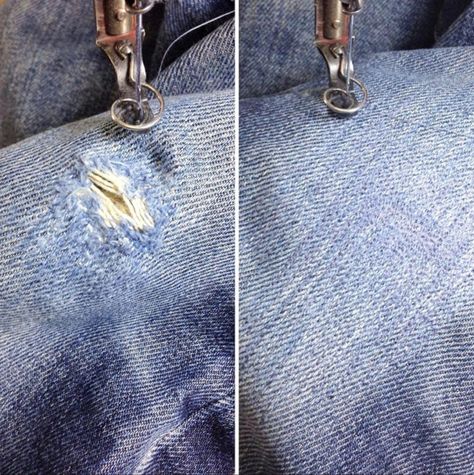 Master Denim Repair & Jeans Restoration with Indigo Proof - Closet Core Patterns Patching Jeans, Jean Mending, Repair Jeans, Denim Repair, Mending Clothes, Make Do And Mend, Repair Clothes, Sewing Stitches, Altering Clothes