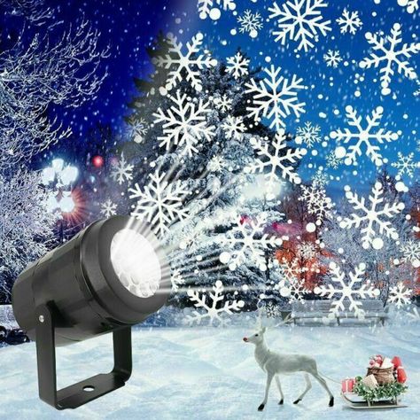 Christmas Moving Laser Projector LED Snow Snowflake Fairy Light Xmas Lamp Party | eBay Snowflake Christmas Lights, Led Projector Lights, Bilik Permainan, Christmas Projector, Led Stage Lights, Snowflake Lights, Led Decoration, Large Decor, Lampe Decoration