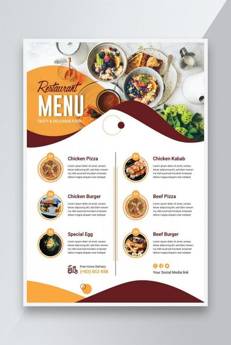 Burger Restaurant Design, Breakfast Menu Design, Modern Restaurants, Drink Menu Design, Menu Design Inspiration, Cafe Menu Design, Restaurant Poster, Menu Flyer, Food Menu Template