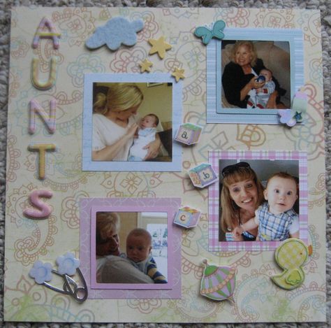 Baby Boy Book, Baby Scrapbook Ideas, Scrapbook Pages Layouts, Scrapbooking Layouts Baby, Great Aunt, Memory Scrapbook, Baby Scrapbook, Scrapbook Page Layouts