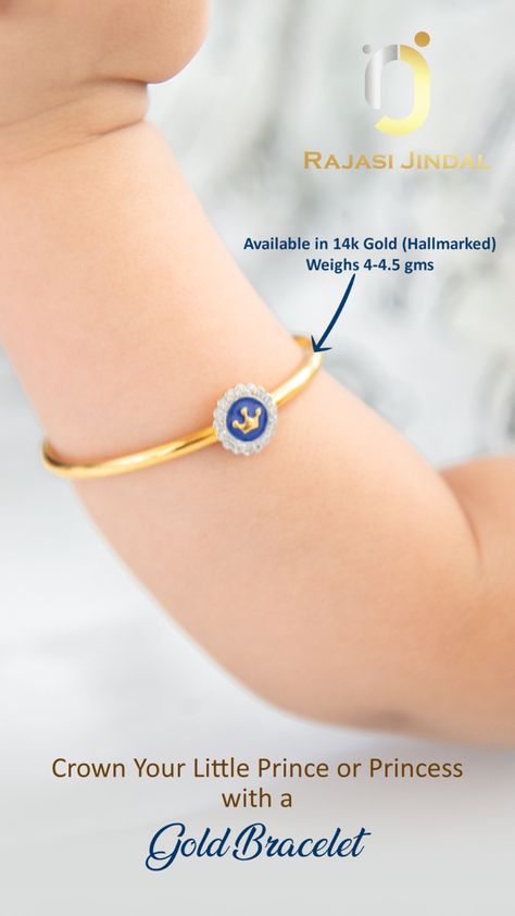 Kids Bracelets Gold, Baby Boy Jewelry, Baby Bracelet Gold, Baby Jewelry Gold, Hand Bracelets, Bracelets For Kids, Baby Jewellery, Kids Gold Jewelry, Kids Jewellery