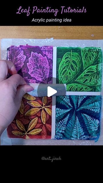 3d Leaf Painting, Canvas Painting Tutorials For Beginners, Painting On Leaves Ideas Leaf Art, Leaves Painting Acrylic Leaf Art, Painting Leaves Acrylic, Leaf Canvas Painting, Beginning Watercolor, Leaves Changing Color, Diy Leaves