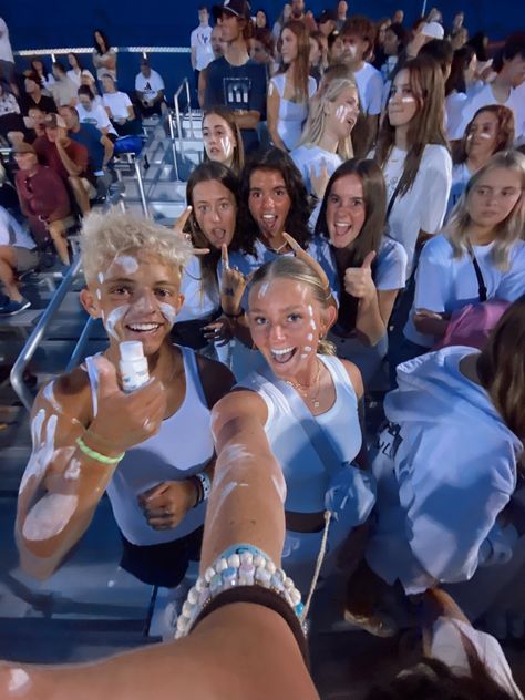 #gameday #football #whiteout #friends #school #footballgame White Our Football Game, White Out Football Game Theme, Whiteout Outfit, Whiteout Football Theme Outfit, Whiteout Football Game, White Out Football Game Outfit, White Out Football Game, Fnl Themes, School Spirit Face Paint