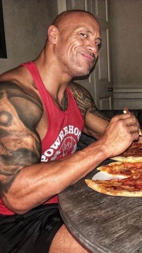 Funny Rock, Rock Johnson, The Rock Dwayne Johnson, Dwayne The Rock, Cheat Meal, Street Workout, Eat Pizza, Biceps Workout, Favorite Actors