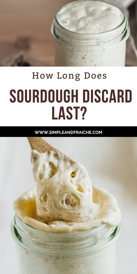 If you have begun your sourdough journey, and started your first sourdough starter you have likely found yourself with some excess sourdough discard. The discard does not have to go to waste, as it can be used in a variety of ways. If you keep your discard, it can leave you wondering, How long does sourdough discard last in the fridge? This post will take you through how to store sourdough discard, what you can use it for, and how long it will last. Make Sourdough Bread, Seasoned Bread, Gluten Free Sourdough Starter, Dough Starter, Sourdough Starter Discard Recipe, Scared Me, Homemade Pantry, Gluten Free Sourdough, Homemade Sourdough