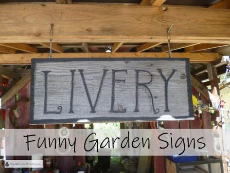 Paint yours today - there's nothing like a Funny Garden Sign or two in the garden. They just add so much character and wit. Funny Garden Signs Hilarious, Garden Quotes Signs Funny, Greenhouse Signs Funny, Fairy Signs For The Garden, Secret Garden Sign Ideas, Rustic Gardening, Garden Humor, Funny Garden Signs, Tools Tattoo