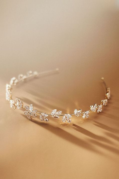 Theia Crystal Floral Headband Bridal Jewelry Floral, Bridal Hair Headband, Goddess Headband, Guest Hairstyles, Feather Heels, Dance Photo, Single Pearl Necklace, Branch Earrings, Crystal Anklet