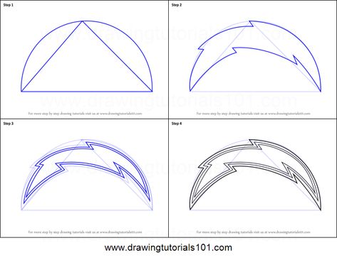 How to Draw San Diego Chargers Logo Printable Drawing Sheet by DrawingTutorials101.com La Chargers Logo, San Diego Chargers Logo, Charger Art, How To Draw Sans, Chargers Logo, Draw Logo, Chargers Football, Chargers Nfl, Drawing Sheet