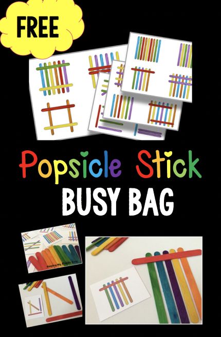 Popsicle Stick printable pattern cards FREE - perfect busy bag or classroom center activity. Pattern Cards, Daily Five, Preschool Centers, Quiet Time Activities, Classroom Centers, Crafts Preschool, Busy Boxes, Quiet Activities, Task Boxes