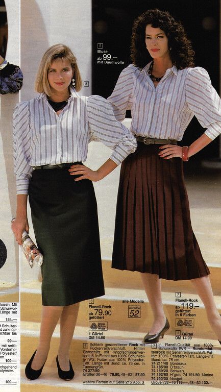 1980s Outfits, Pleated Skirt Pattern, 80s Inspired Outfits, 1980s Fashion Women, Being Feminine, 80s Outfits, 80s Fashion Trends, 80 Fashion, 60s 70s Fashion