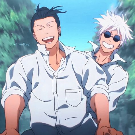 Gojo And Getou Widget, Gojo And Getou Screencap, Gojo Satoru And Getou Suguru Wallpaper, Gojo And Satoru, Goji X Suguru, Thank You Anime, Gojo Satoru Getou Suguru, Getou Suguru X Gojo Satoru Wallpaper, Getou Suguru Gojo Satoru