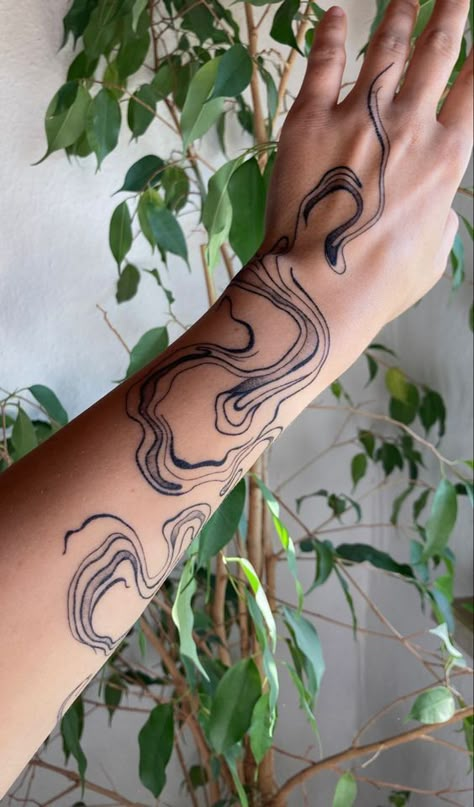 Swirly Tattoo, Swirl Tattoo, Elegant Tattoos, Abstract Tattoo, Simplistic Tattoos, Dope Tattoos, Tattoo Design Drawings, Line Tattoos, Creative Tattoos