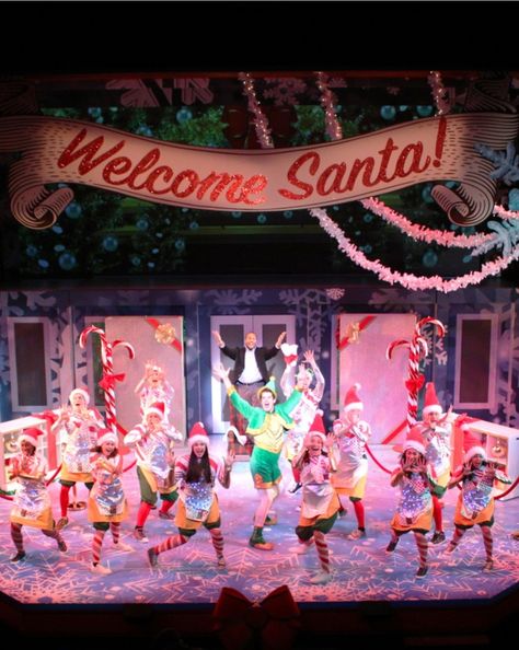 Elf The Musical Set Design, Elf Musical, Musical Decor, Elf The Musical, Christmas Stage, Set Dressing, Christmas Letter, Buddy The Elf, Broadway Musical