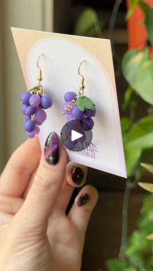 53K views · 2.1K reactions | I don’t love assembling pieces, especially not 30+ pieces for one pair. But my goodness they are cute so I will do it for you. 😂🍇 FRUIT COLLECTION DROPS Tuesday, September 10th at 3pm MST on my website and it’s limited. (Around 20 pairs of each fruit, which is normal, but I feel I should let you all know!)#handmade #polymerclayartist #grape #earrings #fruit #process | Bellis Botanicals | Mae Stephens · Mr Right I Will Do It, Grape Earrings, Mr Right, September 10, Ceramic Clay, My Website, Clay Earrings, Do It, Polymer Clay