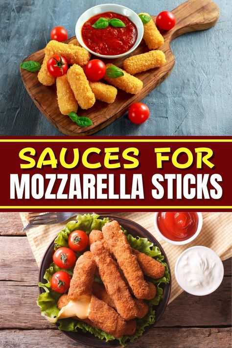 These sauces for mozzarella sticks are too good to pass up! From marinara to Alfredo to ranch, don't miss these dippers. Mozzarella Stick Dipping Sauce, Mozzarella Sticks Dipping Sauce, Dipping Sauce For Mozzarella Sticks, Sauce For Mozzarella Sticks, Dip For Mozzarella Sticks, Marinara Sauce For Mozzarella Sticks, Best Mozzarella Sticks, Homemade Mozzarella Cheese Sticks, Homemade Mozzerella Stick