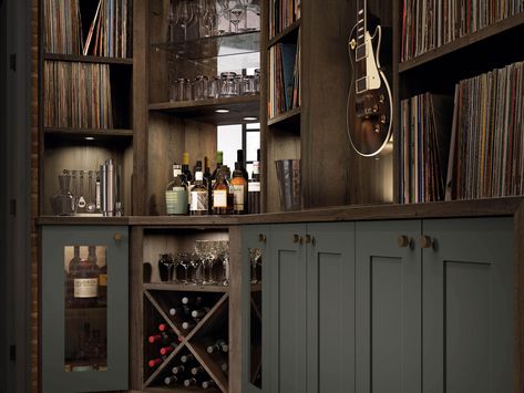 Record Music Room, Built In Vinyl Record Storage, Built In Record Storage, Vinyl Storage Ideas Records, Record Player Room Ideas, Vinyl Records Storage Ideas, Record Area, Record Furniture, Tranquil Room