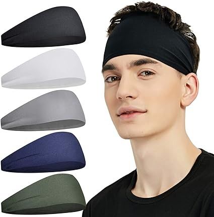 Amazon.com: Pilamor Sports Headbands for Men (5 Pack),Moisture Wicking Workout Headband, Sweatband Headbands for Running,Cycling,Football, Yoga,Hairband for Women and Men(Gray, Green, White, Blue, Black)… : Everything Else Headbands For Men, Running Headbands, Headband Men, Workout Headband, Cotton Headband, Sports Headbands, Antiperspirant, Elastic Headbands, Tennis Clothes