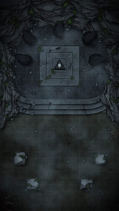 Ritual Chamber Battlemap, Void Battlemap, Graveyard Battlemap, Underdark Battle Map, Dnd Graveyard, Small House Map, Dungeon Battlemap, Dnd Room, Dungeon Room