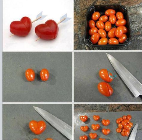 Valentine finger food Ballon Decoration, Decorações Com Comidas, Valentines Day Food, Grape Tomatoes, Food Humor, Wedding Food, Creative Food, Food Design, Cute Food