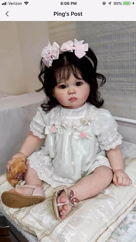 Reborn Baby Dark Hair, Bebe Reborn Avatar, Baby Dolls For Toddlers, Real Looking Baby Dolls, Silicone Baby Dolls Full Body For Sale Girls Cheap, Vintage Porcelain Dolls, Bb Reborn, Real Baby Dolls, Reborn Toddler Girl