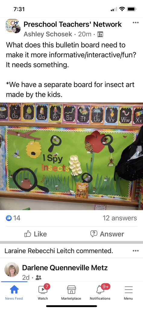 Bugs Bulletin Board Ideas, Bug Theme Preschool Classroom Decor, Insect Bulletin Board Ideas, Bug Bulletin Board Ideas, April Lesson Plans, Interactive Bulletin Board, Bugs Life, Preschool Bulletin, Preschool Classroom Decor