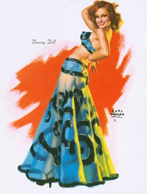 Lost In The Lights, Calendar Illustration, Burlesque Pinup, Earl Moran, Dancing Dolls, Burlesque Show, Fashion Words, Painted Ladies, South Of The Border