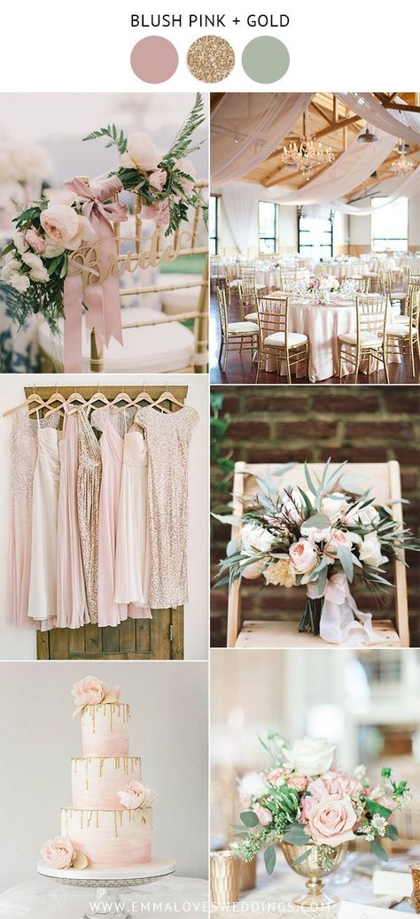 Blush Gold Green Wedding Color Palettes, Neutral Pink Color Palette Wedding, Wedding Colors With Gold Accents, Blush Champagne Gold Wedding, Fall Wedding Blush Pink, Rose Gold Blush Pink And Ivory Wedding, Light Pink And Gold Wedding, Blush And Champagne Wedding Colors, Blush And Bashful Wedding