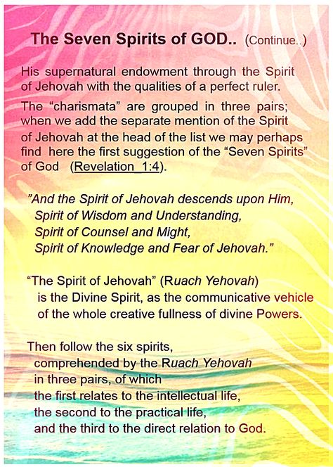 The 7 Spirits Of GOD.. (2) 7 Spirits Of God, Seven Spirits Of God, Bible Printables, Powerful Bible Verses, Bible Knowledge, Jesus Pictures, Bible Scriptures, The Seven, Spiritual Growth