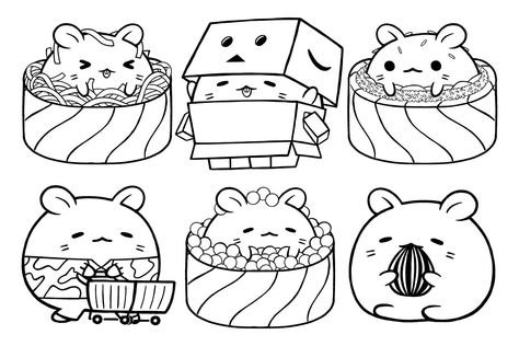 Set vector outline illustration of cute hamster character for coloring book Cute Puppy Coloring Pages, Hamsters Cute, Wolf Coloring Pages, Candy Text, Vector Doodle, Puppy Coloring Pages, Cute Hamster, Outline Illustration, Creative Industry