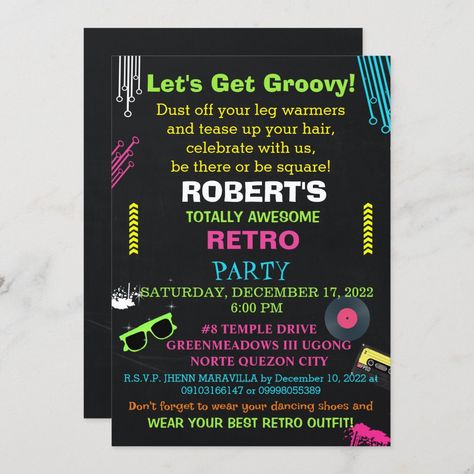 Bowling Birthday Party Invitations Free, 80s Invitation, September Birthday Ideas, Bowling Birthday Party Invitations, Corporate Party Invitation, Retro Birthday Party, Retro Birthday Parties, 80s Birthday Parties, Birthday Party Invitations Free