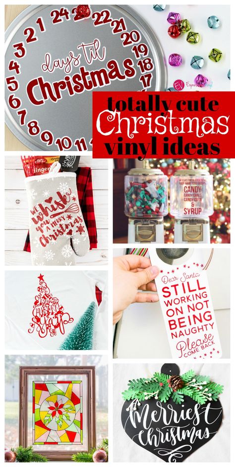 Fun vinyl projects that would be perfect for Christmas Christmas Vinyl Crafts, Christmas Vinyl Projects, Dc Photography, Christmas Cricut, Cricut Christmas Ideas, Cricket Ideas, Christmas Vinyl, Silhouette Christmas, Blog Art