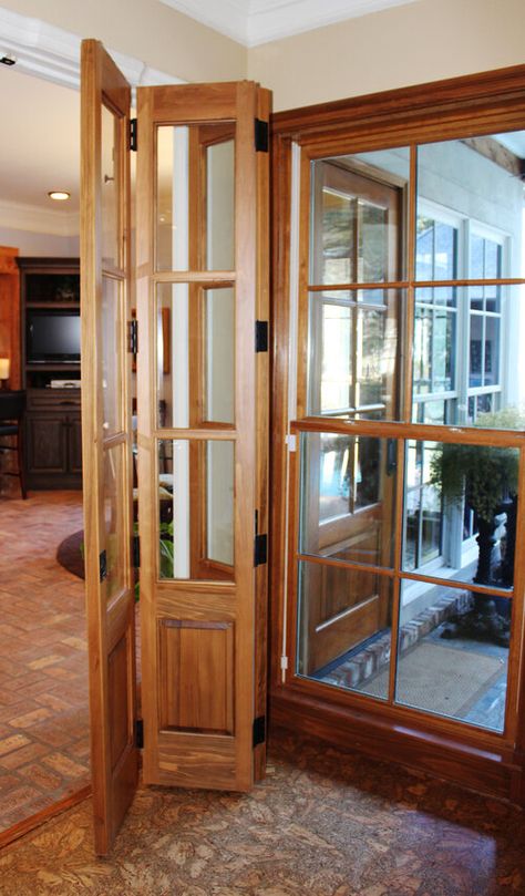 Wood Glass Partition, Trifold Room Divider, Living Room And Dining Room Divider, Wood Folding Doors, Full Glass Front Door, Wooden Glass Door, Custom Entry Doors, Wood French Doors, European Doors