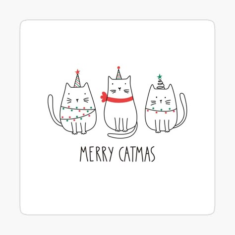 Merry Christmas Cats, Scrollwork Pattern, Easy Christmas Drawings, Funny Merry Christmas, Merry Catmas, Merry Christmas Cat, Simple Christmas Cards, Merry Christmas Funny, Christmas Window Decorations