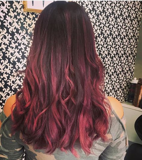 Balayage Magenta Hair Ombre Long Hair, Highlights Ombre, Magenta Hair, Brown Highlights, Balayage, Long Hair, Highlights, Long Hair Styles, Hair Styles