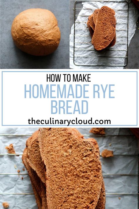 This Rye Bread Recipe is easy to follow and makes a delicious bread. Rye bread is soft on the inside and crunchy on the outside. Perfect for sandwiches, Reubens, or grilled cheese. Make it with or without caraways seeds, but you will still have a perfect bread. Rye bread / Recipe / Baking / Dessert / Bread / Cocoa powder / Rye / Molasses / Flour / Oil / Eastern European / Caraway / Fennel Homemade Rye Bread, Rye Bread Recipe, Rye Grain, Yogurt Bread, Rye Bread Recipes, Recipe Baking, Healthy Baking Recipes, Rye Flour, Caraway Seeds