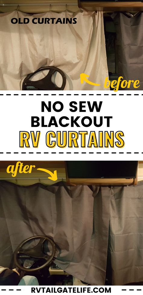 Curtains Without Sewing, Rv Curtains, Rv Upgrades, Rv Interiors, Rv Inspiration, Rv Mods, Sewing Curtains, Rv Van, Out At Night