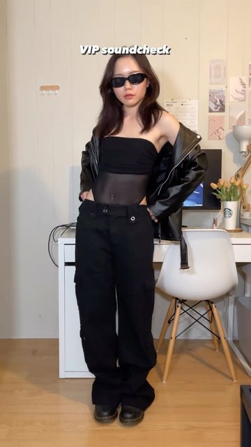 Jenny Nguyen on Instagram: "Which one is your favorite? 💖 You can use my code “jesu20” for $$ off on emmiol. Too lazy to look for the items? Click the link in my bio. I’ve listed them all there for you 💋 🖤 items from emmiol -Ripple Cropped Bandeau Top -Buttoned Straight Leg Cargo Jeans - Washed Vintage Baggy Cargo Jeans -O Ring Cutout Black Cami Bodysuit Thank you @emmiol_store for sending me these lovely clothes. I had a lot of fun creating these looks. 🖤 *gifted #jennie #blackpink #outfitinspo #emmiol #emmiolgal" Black Y2k Style Cargo Jeans For Streetwear, Cargo Tube Top, Black Edgy Cargo Jeans, Black Grunge Cargo Jeans With Belt Loops, Black Y2k Style Cargo Jeans, Jenny Nguyen, Baggy Cargo Jeans, Black Cami, Cami Bodysuit