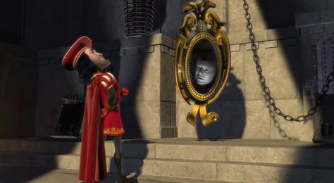 Lord Farquaad and Magic Mirror Lord Farquaad, Magic Mirror, Shrek, My Man, Pop Culture, Mirror, My Saves, Comics, Halloween