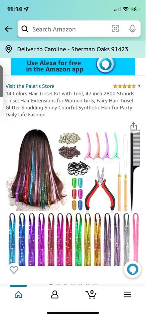 Hair Tinsel Brunette, Hair For Party, Fairy Hair Tinsel, Tinsel Hair Extensions, Tinsel Hair, I Am Jealous, Colors Hair, Hair Tinsel, Fairy Hair