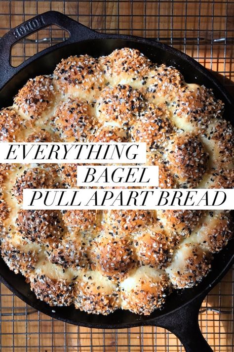 Everything Bagel Pull Apart Bread, Everything Bagel Artisan Bread, Everything But The Bagel Bread, Everything Bagel Monkey Bread 12 Tomatoes, Pull Apart Dessert Recipes, Everything Bagel Bread Recipe, Everything Bagel Bread Machine Recipe, Everything Bagel Monkey Bread, Savory Monkey Bread Pull Apart