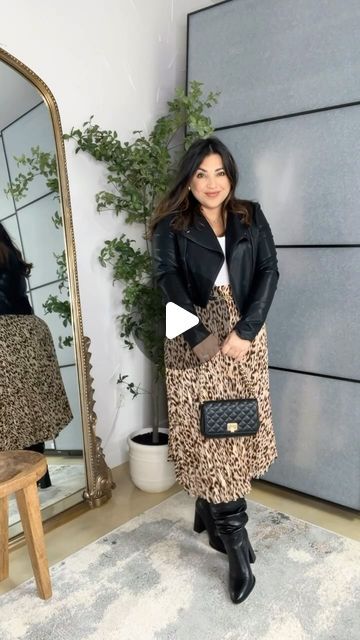 Mayra Lopez | Easy Makeup + Petite Curvy Fashion on Instagram: "Entire Ourfit Details ⬇️

Leopard print outfit INSPO! Everything is from Amazon and I am wearing a size small in the leopard pleated skirt and a medium in the tops!  These boots are big calf friendly too! My favorite makeup is from Seint! 

Wanna shop this entire look with undergarments and makeup ? 🤍

🤍 Make sure to follow me first so IG doesn’t block the links from being sent!

🤍 Then Comment “SHOP” and I’ll send you a message with all the details! 

For reference I am between sizes S|M I am 4’11 and weigh 158lbs, a 34B!

Petite women fashion | Style over 35 | Fall Fashion | Mom Style | Petite and Curvy | Short and Curvy Work and Casual Fashion | Amazon Fashion |Affordable  Fashion | Zeagoo fashion| US Fashion | Seint mak Pleated Leopard Skirt Outfit, Leopard Skirt Outfit 2024, Leopard Skirt Outfit Fall, Petite Women Fashion, Fall Fashion Mom, Petite Curvy Fashion, Leopard Print Skirt Outfit, Leopard Skirt Outfit, Leopard Print Outfit