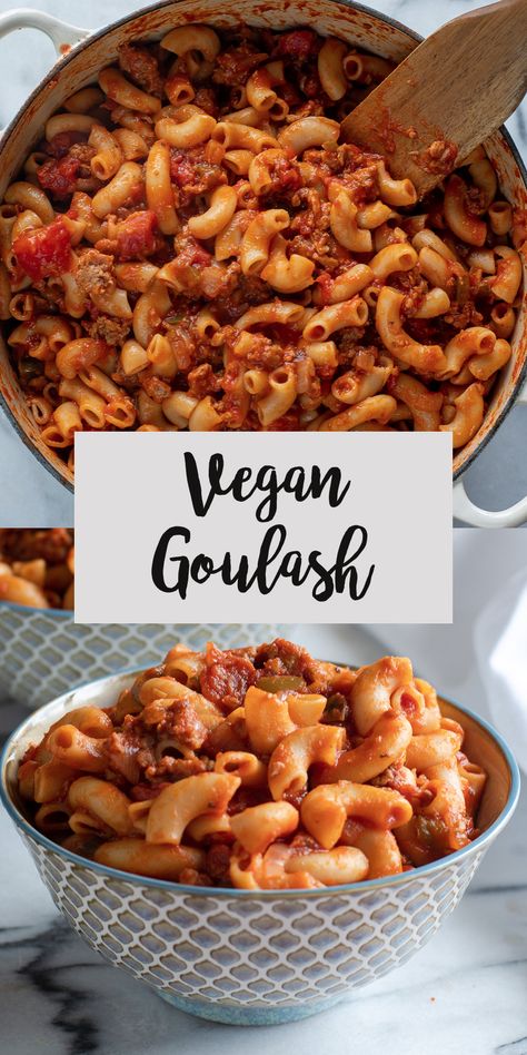 Classic Goulash, Vegan Goulash, Pasta Vegetarian, Favorite Pasta Recipes, Recipe Pasta, Vegetarian Pasta Recipes, Vegetarian Pasta, Dinner Healthy, Vegetarian Dinners